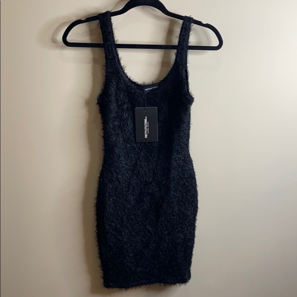 Shape Black Eyelash Knit Dress